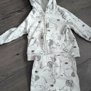 Child of Mine Gray Animal Print Pajama Set